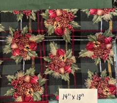 Assorted Lot Christmas Poinsettia Print & Solid Fabric Material 6 Diff Fabrics