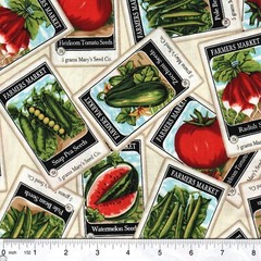 RARE Everyday Favorites Garden Seeds OOP Robert Kaufman 100% Cotton Fabric BTY