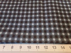 3/4 YD X 42″ VINTAGE GRAY & BLACK STARS COTTON BLEND/ NEW #7495