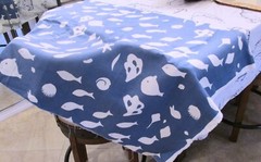 5 1/2 Yards Designer Linen/Cotton Nautical Coastal Blue & White 56″ Wide Fabric