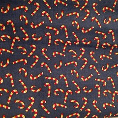 Set of Christmas Holiday Cotton Fat Quarters Blue Santa Snowflake Candy Cane 6ct