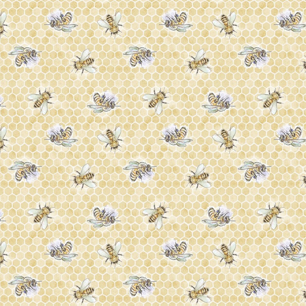 LUMIN – White Owl Textiles – Sweet Honey Bee by Chad Barrett – Bees – Yellow