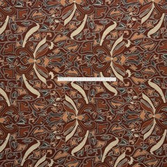 1 Yard Cut Lunn Multicolor Hand Screen Print 100% Cotton #12 Orange Rust Black