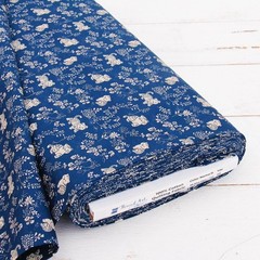 Threadart Cotton Quilting Fabric By The Yard – Vintage – Dark Blue Tiger