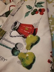 VINTAGE Lovely Vat Screen Print Pantry Cotton Home Decor Fabric