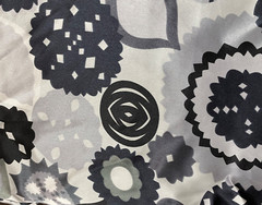 Fabric Lot 3 Yds 8 Ins 58 W Blk Gray White Abstract Polyester Apparel Fabric