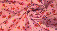 Marcus Brothers Metallic Florals on Pink Cotton Fabric by the HALF YARD
