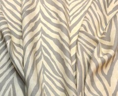 Braemore SUDAN GRAPHITE Zebra Print Stripe Linen Upholstery Drapery Fabric 10 yd