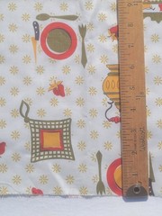 1 yd MCM VTG Gold Avocado Green Red Yellow Kitchen Novelty Fabric Cotton 38″ W