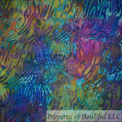 BonEFul FQ Cotton Quilt Multi Color Rainbow Gold Batik Texture Blender Bohemian