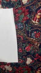 Vtg Cranston VIP Joan Messmore Fabric Christmas Floral Santa Cotton 5 yards