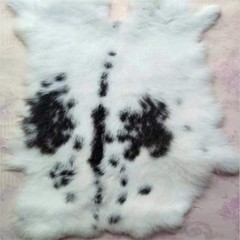 Natural Rabbit Hide Fur Pelts – Craft & Sewing Quality – Spotted Color – 5 Pack