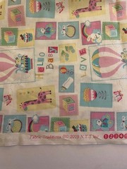 Pastel Hello Baby Animals Fabric Children Baby Home Decor two (2) yard piece