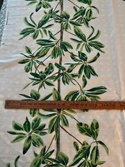 1.5 yards Thibaut Mangrove Tree Green & White Fabric Linen Cotton Tropical Leaf