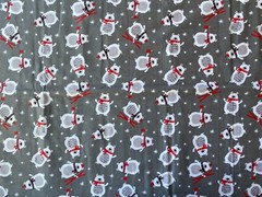 JOANN FABRIC~Flannel~SNUGGLE~Polar Bears~SKI SCARF~Snowflakes~GRAY WHITE RED~