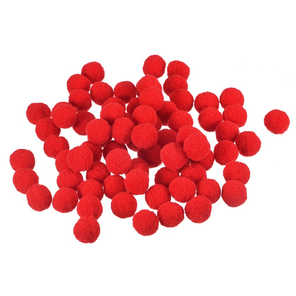 Pom Felt Balls Fabric 1.5cm 15mm Red for Craft Project DIY 100 Pcs