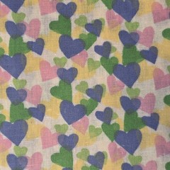 FQ Fat Quarter 18″x22″ Valentines Conversational Multi Mono Hearts Cotton Fabric