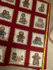 OOP VTG Dianna Marcum Grandmas Gingerbread Cheater Quilt Cotton Fabric Panel