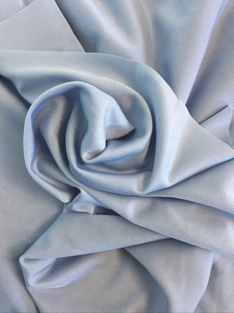 Vintage Silky Blue Grey Synthetic Fabric NWT 1 3/4 Yards 45”