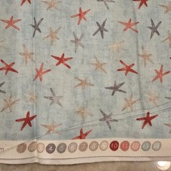 New, Unwashed Wilmington Prints Fabric Under The Ocean Blue Starfish