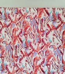 Modern Floral Abstract Twill Fabric 59×75″ Woven Polyester Blend