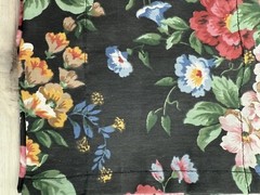 Waverly Sweet Brier Roses Black Vintage Floral Fabric Remnants Only Please Read