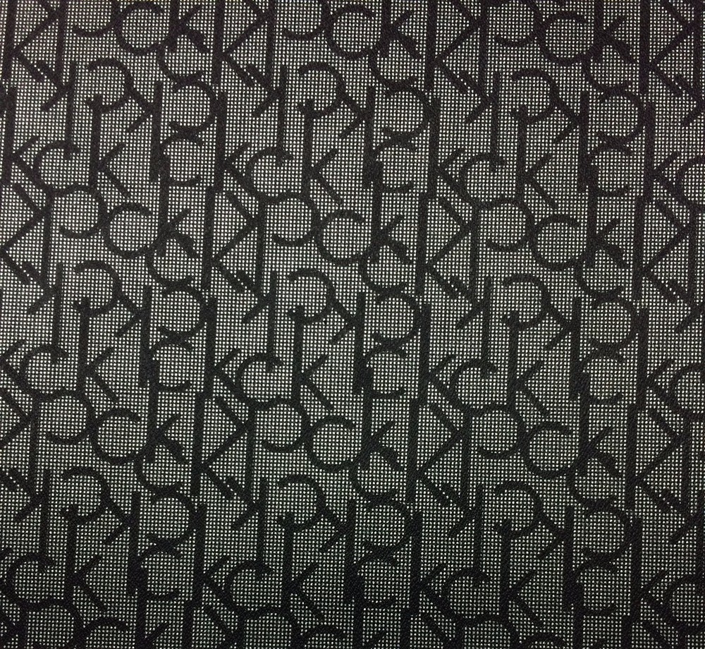 CALVIN KLEIN SIGNATURE VINYL BLACK GRAY SUITCASE PURSE HEAVY FABRIC BY YARD 54″W