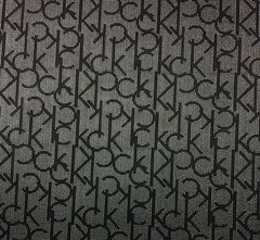 CALVIN KLEIN SIGNATURE VINYL BLACK GRAY SUITCASE PURSE HEAVY FABRIC BY YARD 54″W