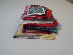 Lot (31 pcs) Mix Cut Craft Blocks, Squares, Rectangles Vintage Fabrics