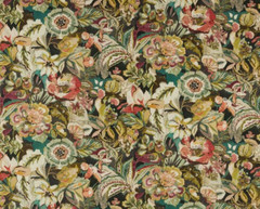 JANE CHURCHILL CURTAIN FABRIC DESIGN Rivera 5.1 METRES CHARCOAL LINEN BLEND
