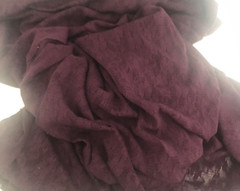 Vtg 1 3/4Yd 47X64″ Purple STRETCH LACE FABRIC Floral Crafting Apparel