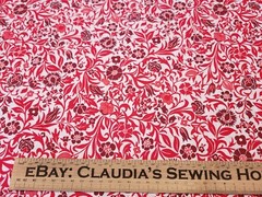 Colorworks BTY VIP Cranston Tonal Wine Red Floral White