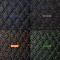 Double Quilted Vinyl Faux Leather Car Upholstery Fabric | 2″x3″ – 5x8cm 55″ SBY