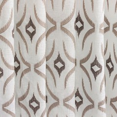 Geometric Sheer Curtain Fabric By The Yard, Linen Look Curtain Fabric Upholstery