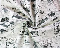 Newspaper 100% Cotton 150cm Wide Digitally Printed Fabric for Crafting