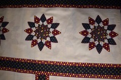 Dahlia Navy Cheater Quilt Fabric Cotton/Poly 36 inches X 90 inches