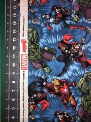 Avengers, Hulk Iron Man Capt & Thor Cotton Fabric 1/2 Yard (18 By 44”) New