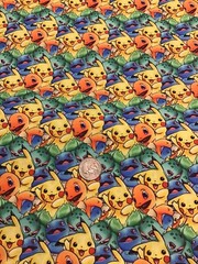 1 Yard, Pokémon ￼Custom Cotton Fabric TV, 36” X 58” On Sale, New, De-stash