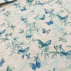 1M Chinese Style Butterfly Flower Printed Fabric Material Sew Tablecloth Fabric