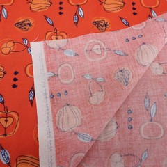 Jane Farnham for Camelot Fabrics Fruit Stand Orange Modern Print 18″ x 44″ Quilt