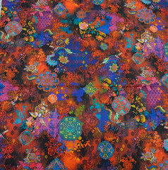 RJR Flourish Cotton Digiprint Bright Mod Paisley Quilting Fabric BT Half Y #4