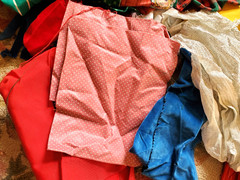 LARGE LOT-OVER 10 LBS! VARIOUS FABRICS FOR CRAFTS, QUILTING, ETC-SM & LG PIECES