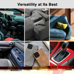 17×70 Inch Premium Black Suede Fabric Wrap – Self-Adhesive Stretchable Interior
