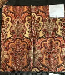 SCHUMACHER 2 pcs New Castle Paisley Cranberry 26 x 26 1/4″ Fabric Samples