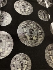 Silver Disco Balls Cotton Fat Quarter 18”x21” New