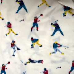 Tossed Baseball Players on Blizzard Fleece Fabric – BTY x 59” NEW