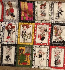 Loralie Designs Sewing Ladies Fabric Sew Fabulous Lady Scenes Cotton 24″ Panel