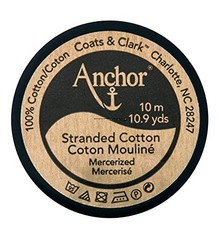 Anchor Strand Spool – 3 Pack of 10.9y/10m – Black Embriodery 10.9y/10m,