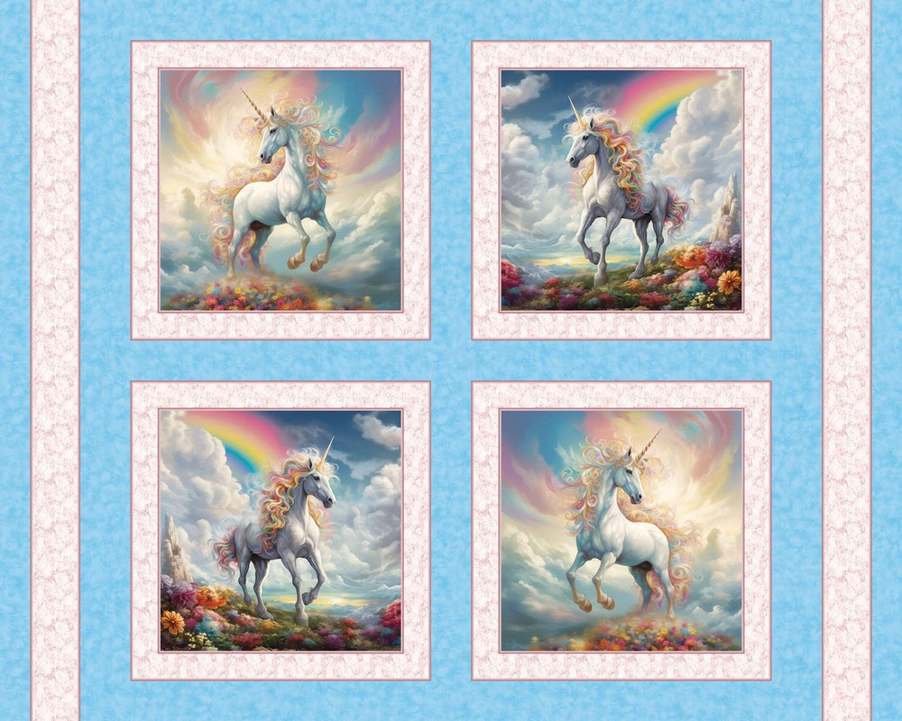 Unicorn Dreams Pillow Panel Cotton Fabric