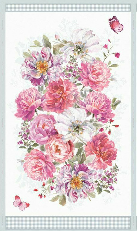 WILMINGTON #17771 193 “BLUSH GARDEN” THE PANEL .FREE PATTERN WITH PURCHASE BTP